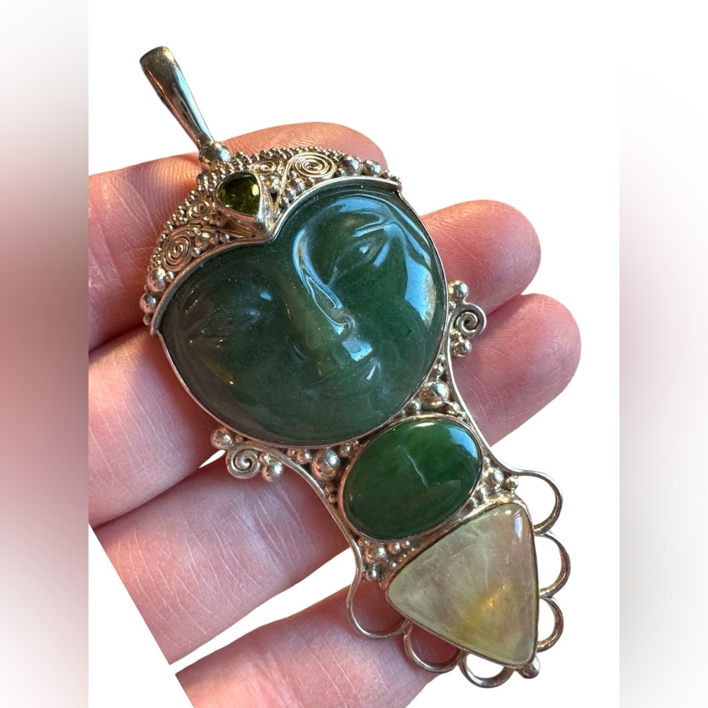 Sajen sterling silver 925 multi gemstone GODDESS large pendant